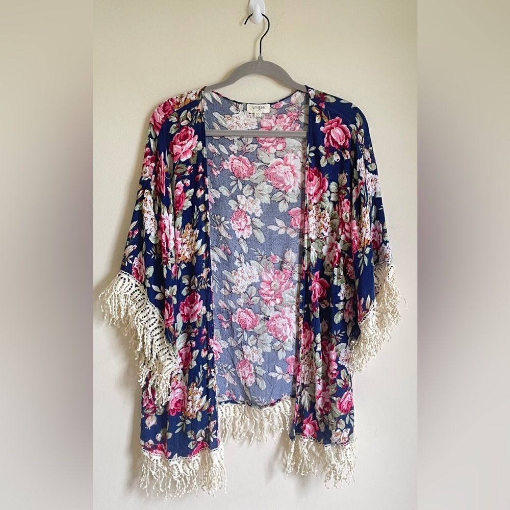 Umgee Floral Crochet Kimono M/L